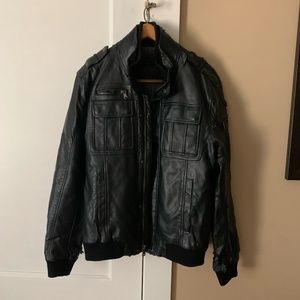 CALVIN KLEIN DISTRESSED LEATHER JACKET | see description